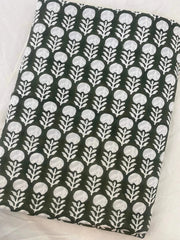 Floral Print Block Print Fabric 100% Cotton Indian Fabric, Hand Printed Natural Vegetable Dye Soft Cotton Woman Dress Fabric By Yard - Rohiyaan